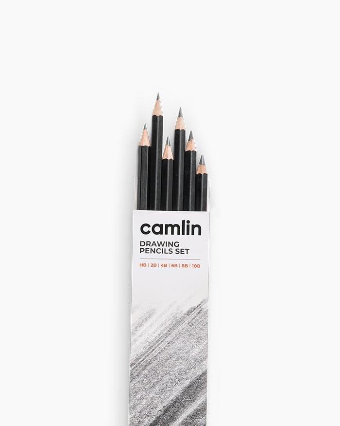 Camlin Drawing Pencils Set | Assorted Pack Of 6 Grades (HB, 2B, 4B, 6B ...